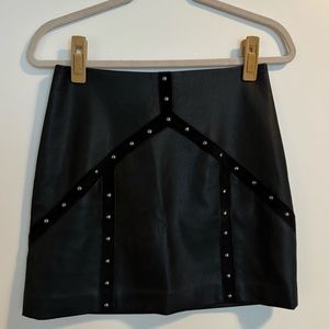 BCBGMAXAZRIA Faux Leather Skirt (Black, Size XXS)